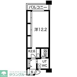 シティコート目黒3号棟 1Kの間取図画像