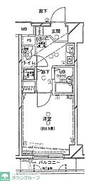 シンシア学芸大学セカンドステージ 1Kの間取図画像