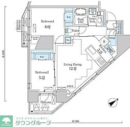 PRIMEART白金台 2LDKの間取図画像