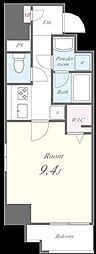 アンティエメゾン 1Kの間取図画像