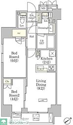 パークヴィラ恵比寿 2LDKの間取図画像