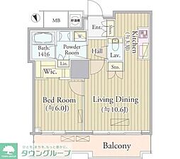 ザ・パークハウス西新宿タワー60 1LDKの間取図画像