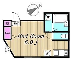 メルベージュ ワンルームの間取図画像