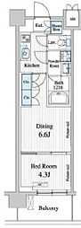 プレノ清澄庭園 2Kの間取図画像