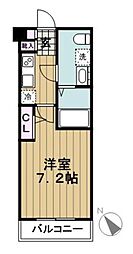 エコロジー都立大学レジデンス 1Kの間取図画像