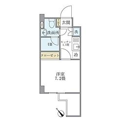 KDXレジデンス門前仲町 1Kの間取図画像