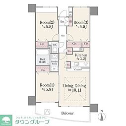メゾンシャルム 3LDKの間取図画像