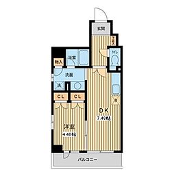 プロスペクト門前仲町 1LDKの間取図画像