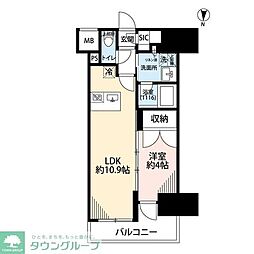 プレール・ドゥーク亀戸VI 1LDKの間取図画像