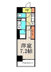 トラディティオ門前仲町 1Kの間取図画像