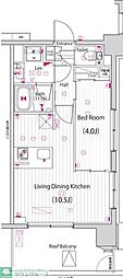 ガーラ・パークサイド亀戸 1LDKの間取図画像