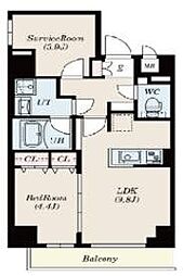 S-RESIDENCE錦糸町South 1SLDKの間取図画像