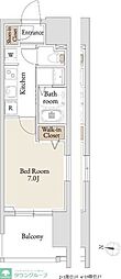 BLESS亀戸 1Kの間取図画像