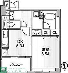 クリオ三田ラ・モード 1DKの間取図画像