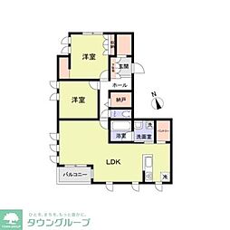 GREEN ISLE 2LDKの間取図画像