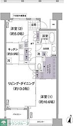 アビティ目黒 2LDKの間取図画像