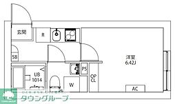 AXIA M-City武蔵小山 1Kの間取図画像