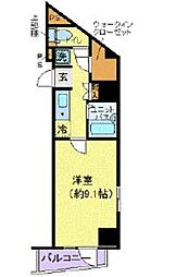 リクレイシア西麻布I番館 6階1Kの間取り