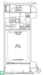 カスタリア中延 12階1Kの間取り
