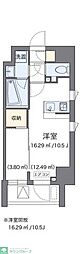 ＬＯＶＩＥ麻布十番 8階ワンルームの間取り