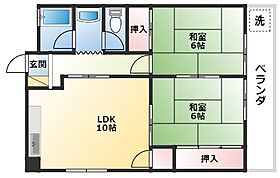 ハタハイツ  ｜ 奈良県生駒郡斑鳩町法隆寺南1丁目（賃貸マンション2LDK・2階・52.00㎡） その2