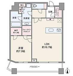 コンシェリア西新宿タワーズウエスト 1LDKの間取図画像
