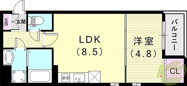 La-Crea今津水波町 ｜兵庫県西宮市今津水波町(賃貸アパート1LDK・3階・33.26㎡)の写真 その2