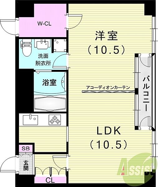 シャンブル杭瀬 ｜兵庫県尼崎市杭瀬本町1丁目(賃貸マンション1LDK・7階・58.00㎡)の写真 その2