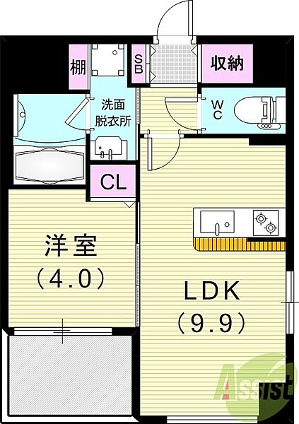 BROOKLYN　SQUARE ｜兵庫県尼崎市南塚口町1丁目(賃貸マンション1LDK・5階・35.50㎡)の写真 その2