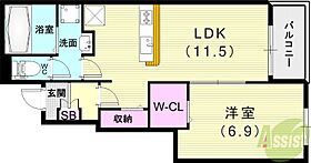 メゾン・デ・プリューム  ｜ 兵庫県尼崎市大庄川田町（賃貸アパート1LDK・1階・44.20㎡） その2