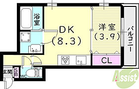 CLII  ｜ 兵庫県西宮市花園町（賃貸アパート1LDK・2階・32.67㎡） その2