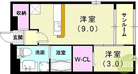 クレメント  ｜ 兵庫県尼崎市上坂部3丁目35-1（賃貸アパート1LDK・1階・36.79㎡） その2