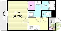 コージープレイス尼崎 1Kの間取図画像
