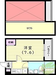 Sansovino 1Kの間取図画像