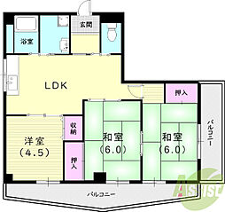 ハイローズガーデンパート2 3LDKの間取図画像