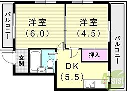 宝塚ハーモニーハイツ 4階/-
