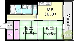 和田マンション 2DKの間取図画像