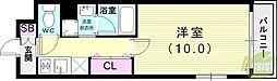 COMFORIA西宮 1Kの間取図画像