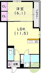 ルミナーレ 1LDKの間取図画像