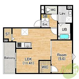 ココングランジュール尼崎西立花 1LDKの間取図画像