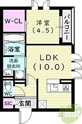 アクシス西宮北口 1LDKの間取図画像