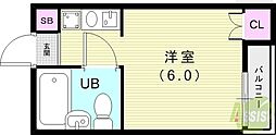 レガーロ 1Kの間取図画像