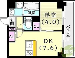 CODE西宮甲子園口 1LDKの間取図画像