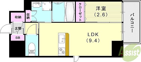 クローバー・フロント ｜兵庫県尼崎市杭瀬本町3丁目(賃貸マンション1LDK・10階・32.10㎡)の写真 その2