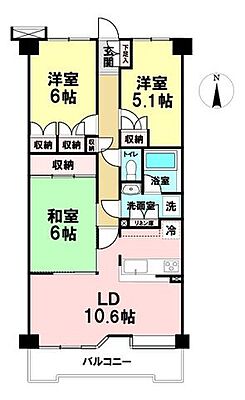 間取り ナイスステージ南仙台 4階/-