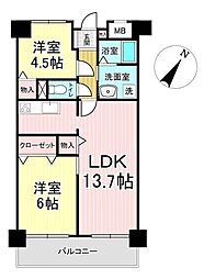 セザール南仙台 2LDKの間取図画像