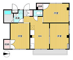 サンライズトキワ 2階3DKの間取り