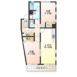 ケーズアベニュー 2LDKの間取図画像