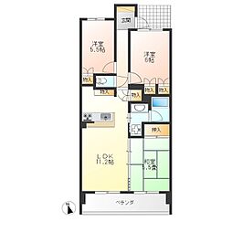 サンクレイドル宇都宮南大通り 3LDKの間取図画像