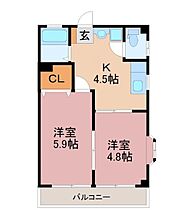 セレナータ 101 ｜ 栃木県下都賀郡壬生町幸町２丁目17-4（賃貸マンション2K・1階・33.40㎡） その2